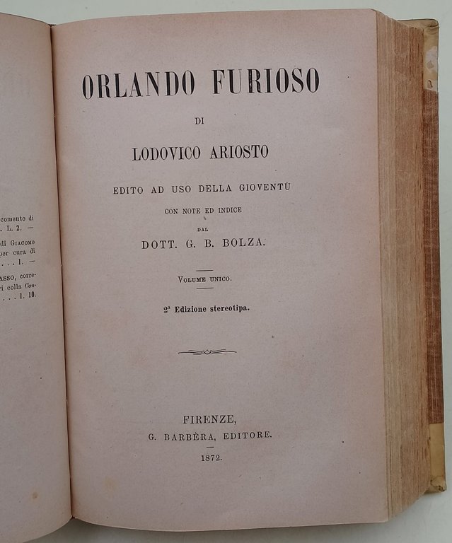 Rime- Orlando Furioso- La Gerusalemme liberata(3 voll. unico tomo)