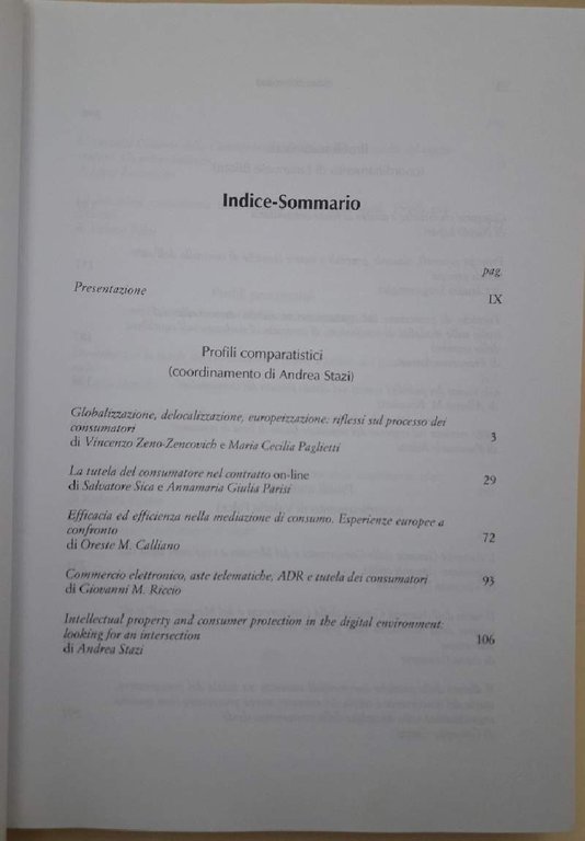 RIMEDI E TECNICHE DI PROTEZIONE DE CONSUMATORE(2011)