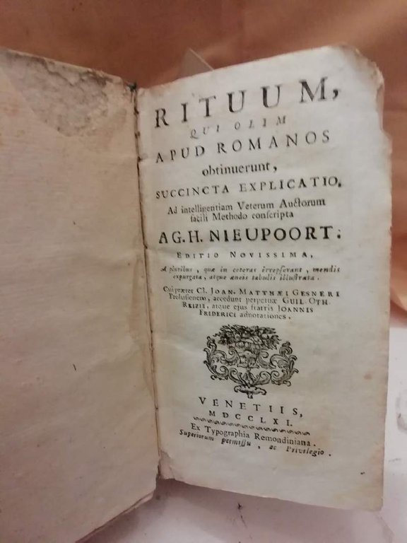 RITUUM, QUI OLIM APUD ROMANOS obtinuerunt, succincta explicatio (1761)