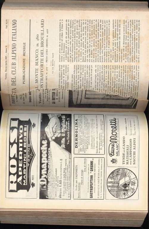 RIVISTA DEL CLUB ALPINO ITALIANO-Pubblivazione mensile vol. XLV/XLVI(1926/1927) | Immagine Gallery 5