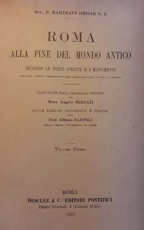 ROMA ALLA FINE DEL MONDO ANTICO-2 VOLL. ( 1930)