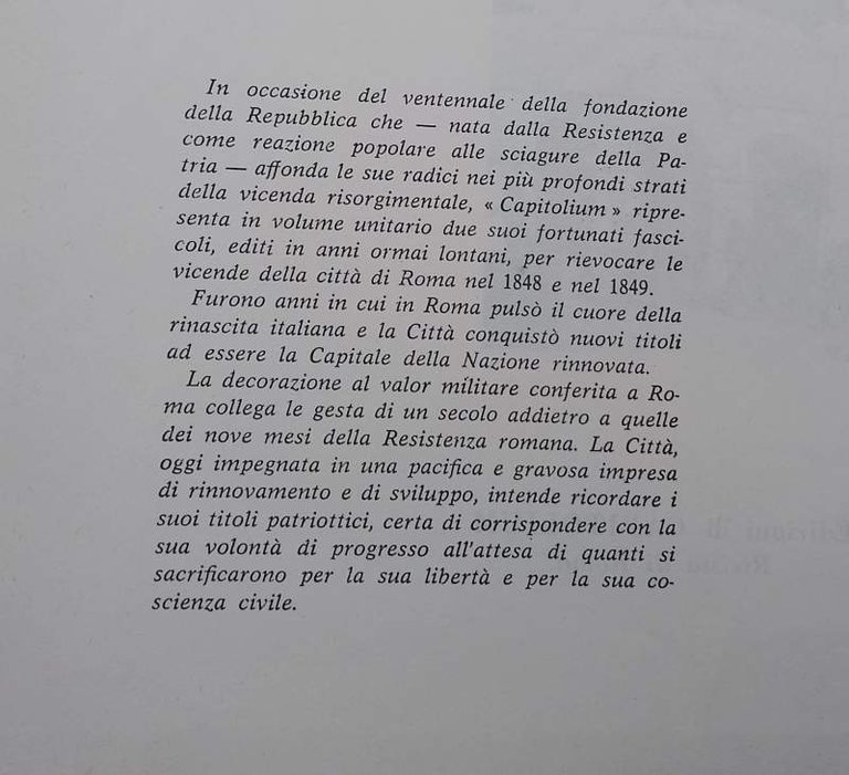 ROMA NEL 1848 E NEL 1849( DALLA RIVISTA CAPITOLIUM)