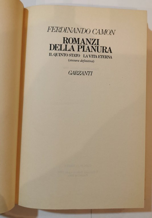 Romanzi della pianura - il quinto stato la vita eterna …