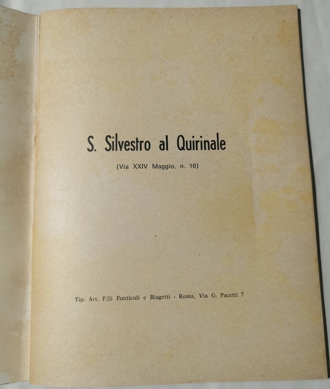 S.Silvestro al Quirinale ( monumento nazionale )