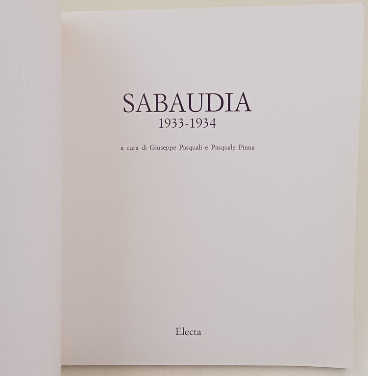 Sabaudia 1933-1934
