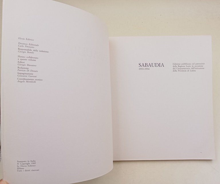 Sabaudia 1933-1934