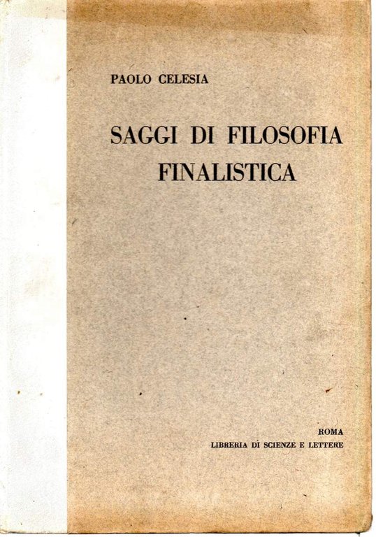 SAGGI DI FILOSOFIA FINALISTICA