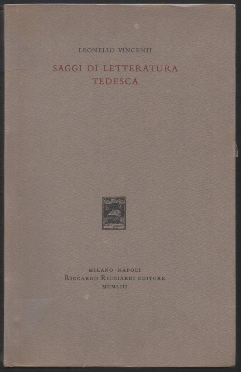 SAGGI DI LETTERATURA TEDESCA (1953)