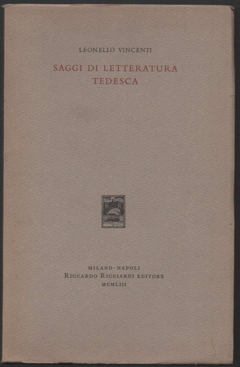 SAGGI DI LETTERATURA TEDESCA (1953)