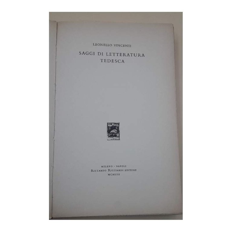 SAGGI DI LETTERATURA TEDESCA (1953)