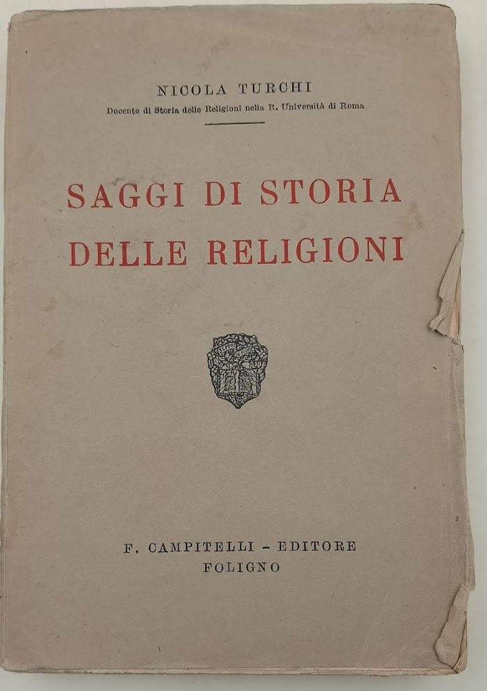 SAGGI DI STORIA DELLE RELIGIONI (1924)
