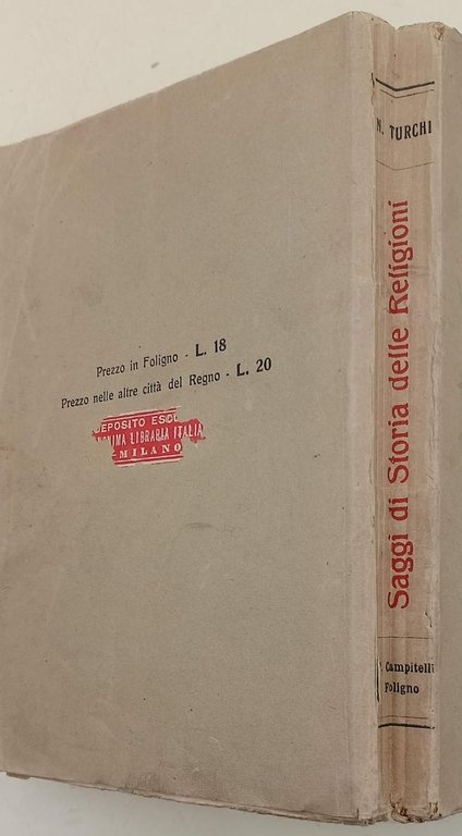 SAGGI DI STORIA DELLE RELIGIONI (1924)