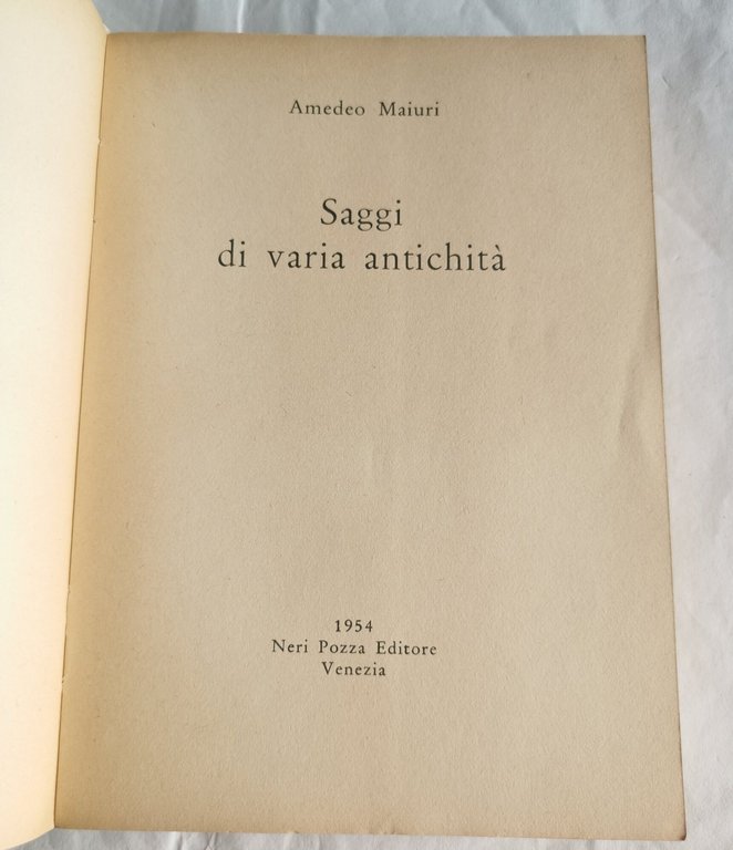 Saggi di varia antichita'