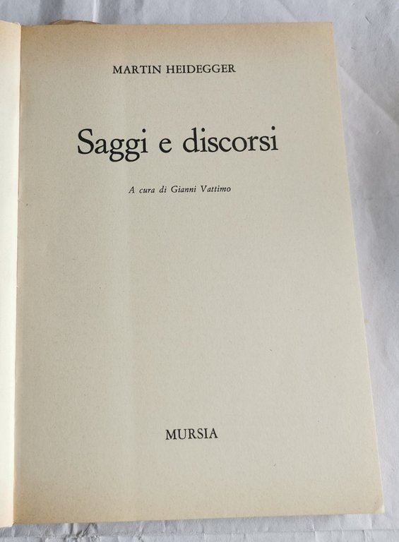 Saggi e discorsi