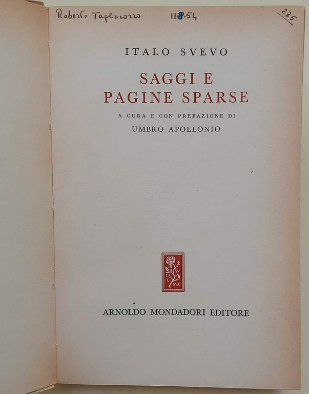 SAGGI E PAGINE SPARSE(1954)