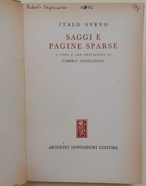 SAGGI E PAGINE SPARSE(1954)