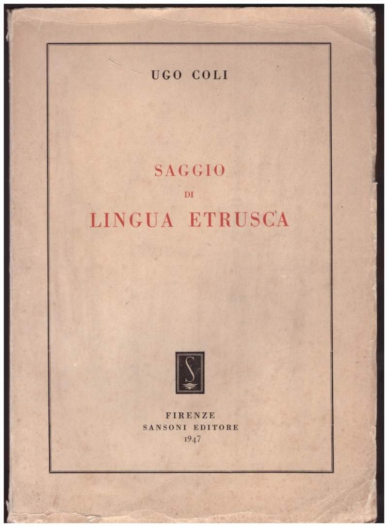 SAGGIO DI LINGUA ETRUSCA