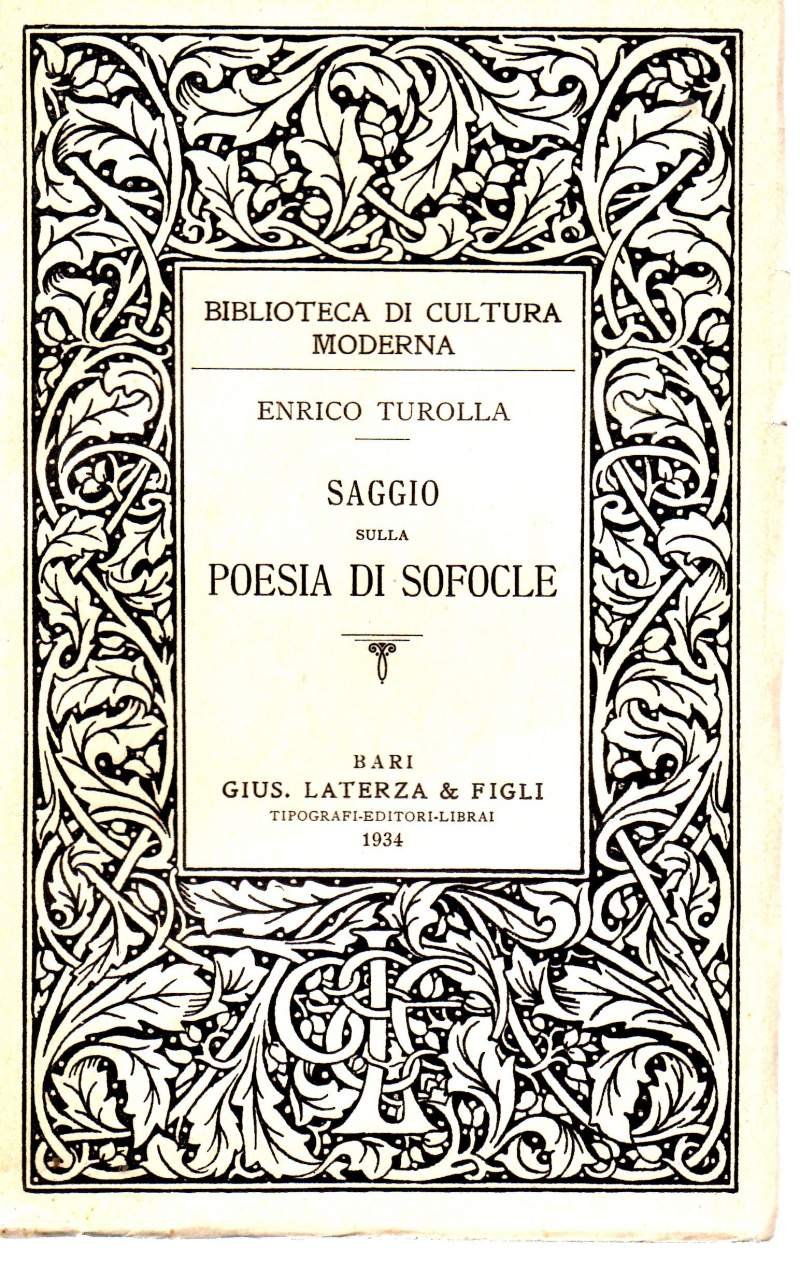 SAGGIO SULLA POESIA DI SOFOCLE (1934)