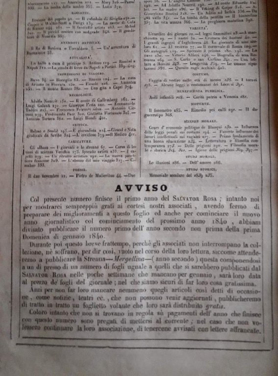 SALVATOR ROSA-ALBUM ARTISTICO SCIENTIFICO LETTERARIO INDUSTRIALE(1839)