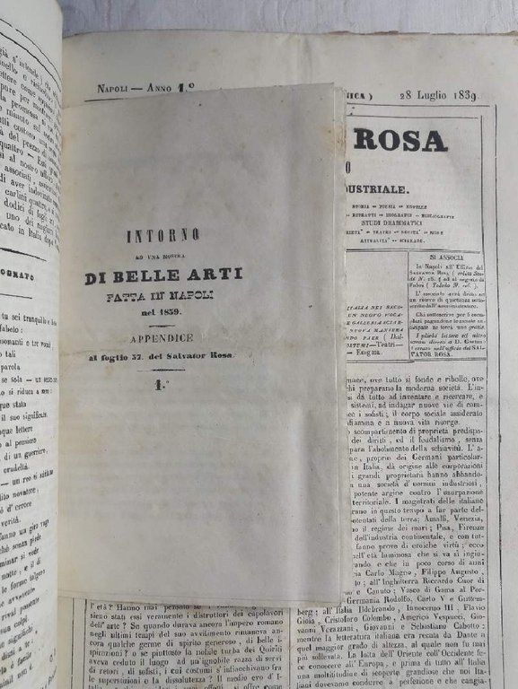SALVATOR ROSA-ALBUM ARTISTICO SCIENTIFICO LETTERARIO INDUSTRIALE(1839)