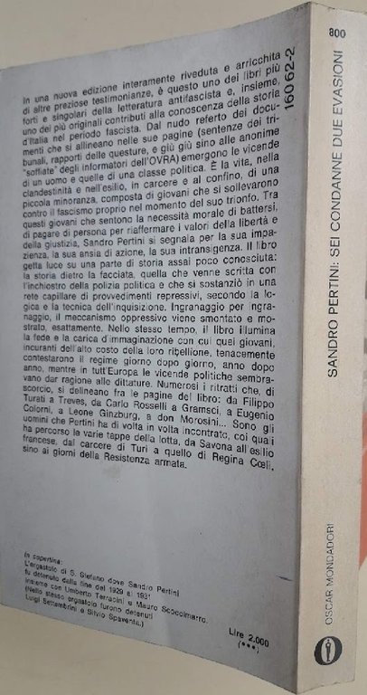 SANDRO PERTINI:SEI CONDANNE DUE EVASIONI(1978)