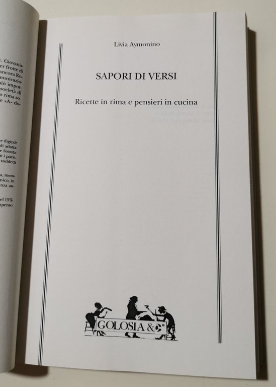 Sapori di versi: Ricette in rima e pensieri in cucina
