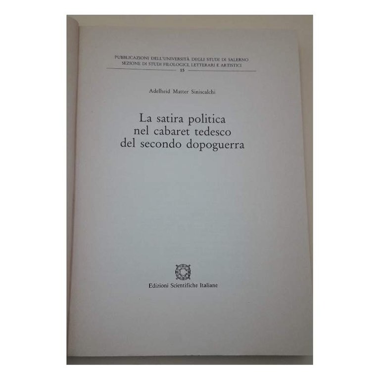 SATIRA POLITICA NEL CABARET TEDESCO DEL SECONDO DOPOGUERRA (1990)