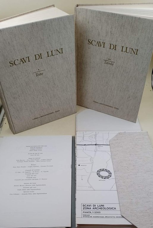 SCAVI DI LUNI-RELAZIONE PRELIMINARE DELLE CAMPAGNE DI SCAVO-1970-1971- 3 VOLL.(1973)