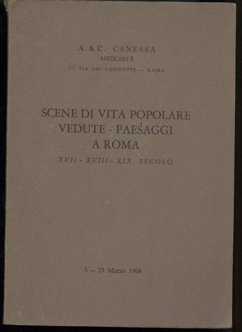 SCENE DI VITA POPOLARE VEDUTE PAESAGGI A ROMA SEC. XVII-XIX …