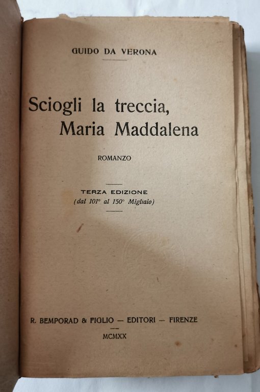 Sciogli la treccia Maria Maddalena