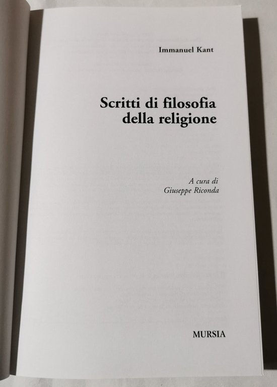 Scritti di filosofia della religione