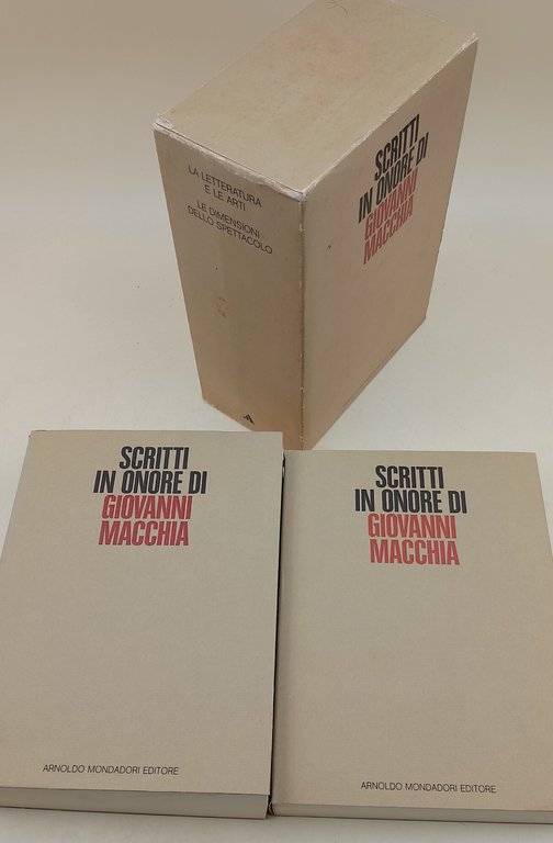 Scritti in onore di Giovanni Macchia-2 voll.