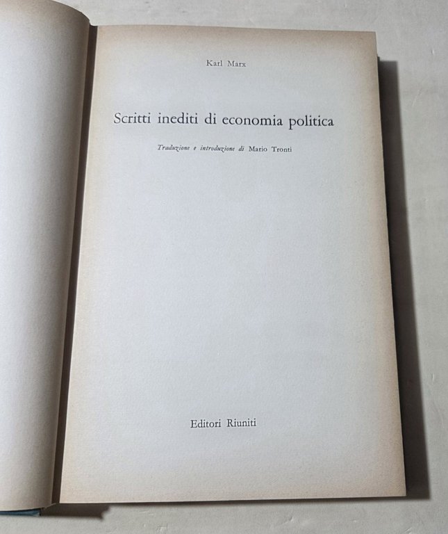 Scritti inediti di economia politica