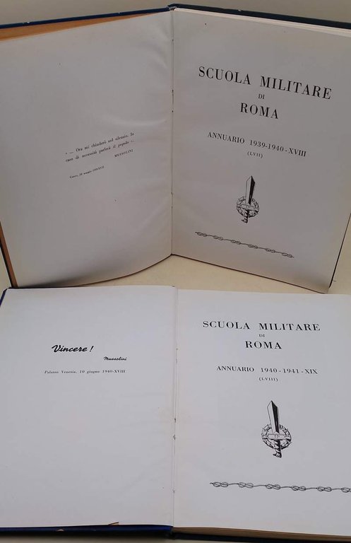 SCUOLA MILITARE DI ROMA- ANNUARIO 2 VOLL. 1939-1940/ 1940-1941