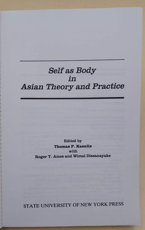 SELF AS BODY IN ASIAN THEORY AND PRATICE(1993)