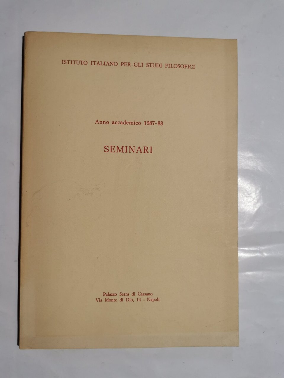 Seminari - Anno accademico 1987/88