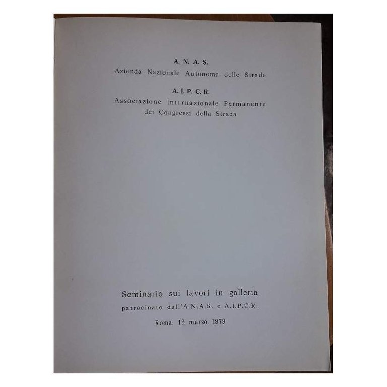 SEMINARIO SUI LAVORI IN GALLERIA -ROMA MARZO 1979(1980)