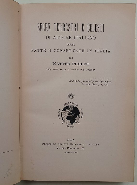 Sfere terrrestri e celesti di autore italiano oppure fatte o …