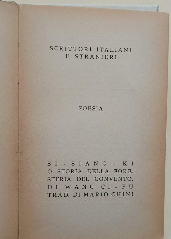 SI-YANG-KI O STORIA DELLA FORESTERIA DEL CONVENTO( 1934)