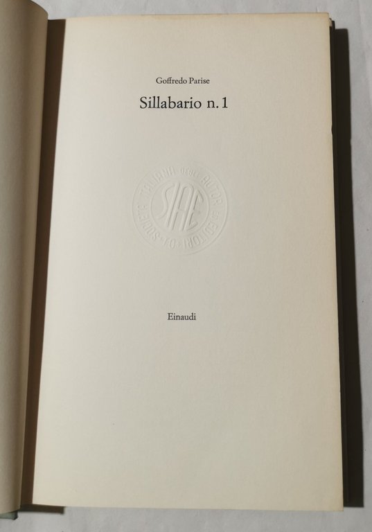 Sillabario n' 1