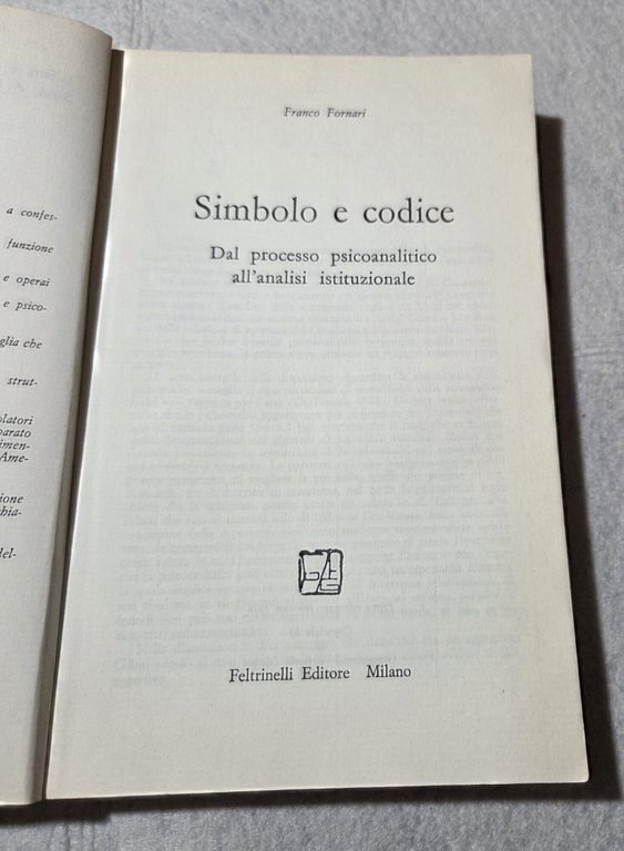 Simbolo e codice - Dal processo psicoanalitico all'analisi istituzionale | Immagine Gallery 2