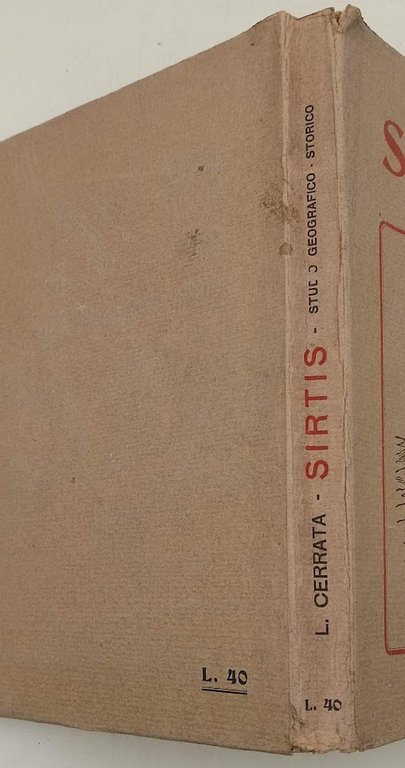 SIRTIS(STUDIO GEOGRAFICO-STORICO)(1933)
