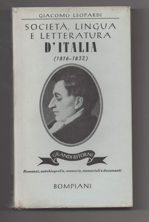 SOCIETA', LINGUA E LETTERATURA D'ITALIA (1816-1832) (1942)