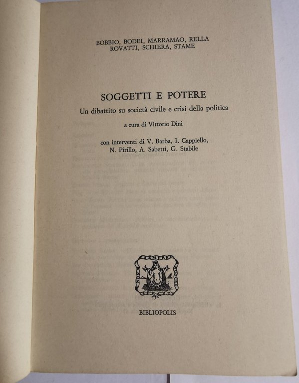 Soggetti e Potere - Un dibattito sulla sosietà civile e …