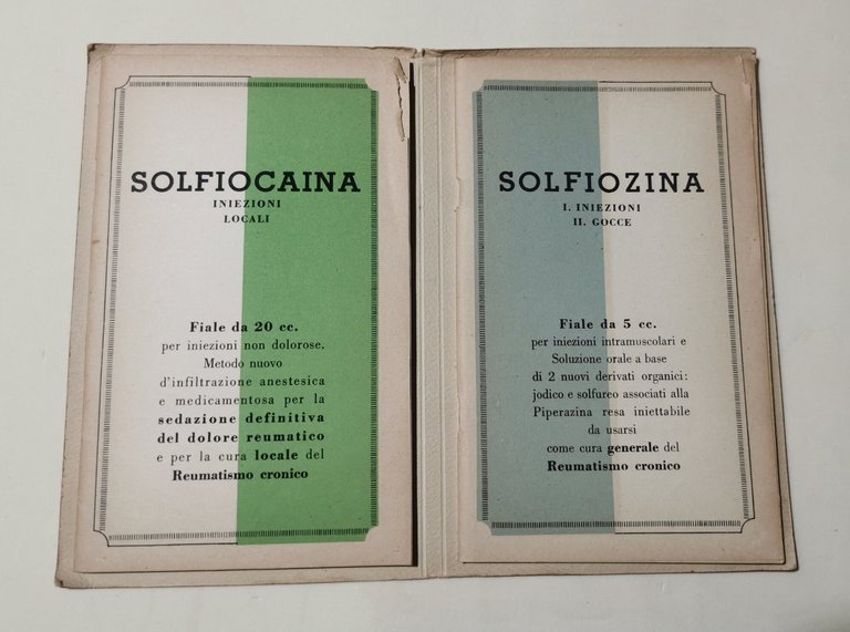 Solfiocaina e Solfiozina - Documentazione su due nuovi preparati antireumatici