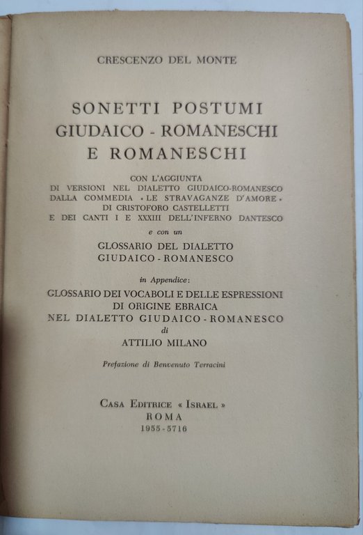 Sonetti postumi - Giudaico-romaneschi e romaneschi