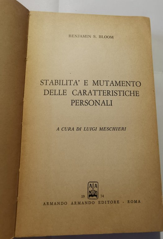 Stabilità e mutamento delle caratteristiche personali