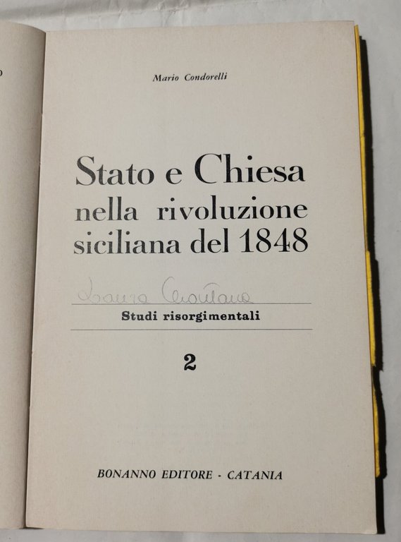 Stato e chiesa nella rivoluzione siciliana del 1848