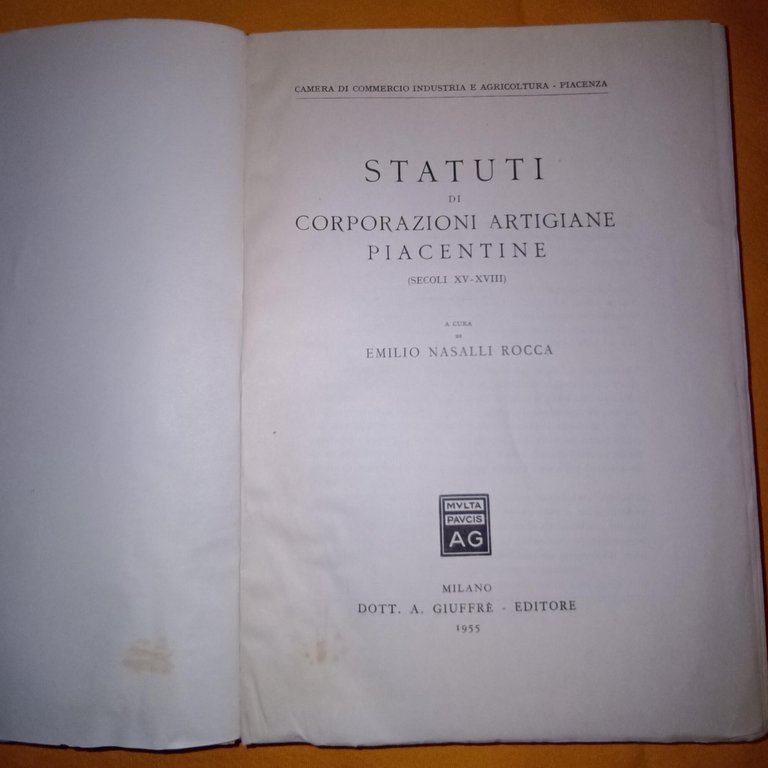 Statuti di corporazioni artigiane piacentine (secoli XV - XVIII)