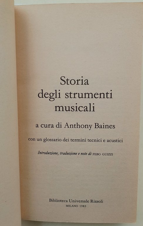Storia degli strumenti musicali